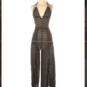 Free people crochet jumpsuit cover up xs